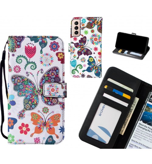 Galaxy S21 Plus case leather wallet case printed ID