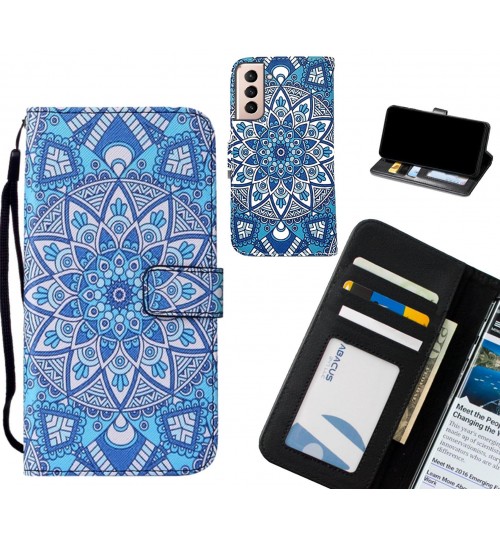 Galaxy S21 Plus case leather wallet case printed ID