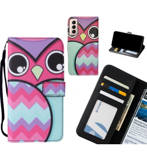 Galaxy S21 Plus case leather wallet case printed ID