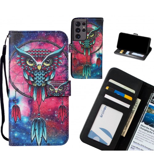 Galaxy S21 Ultra case leather wallet case printed ID