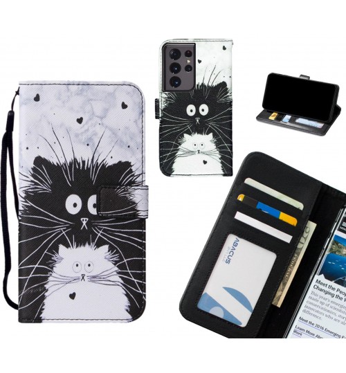 Galaxy S21 Ultra case leather wallet case printed ID