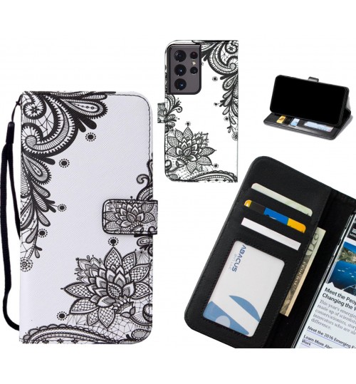 Galaxy S21 Ultra case leather wallet case printed ID