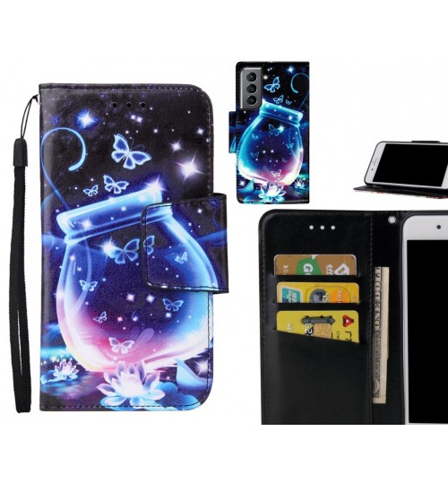 Galaxy S21 Case wallet fine leather case printed