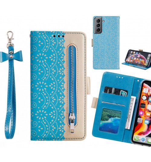 Galaxy S21 Case Multifunctional Wallet Case - Blue