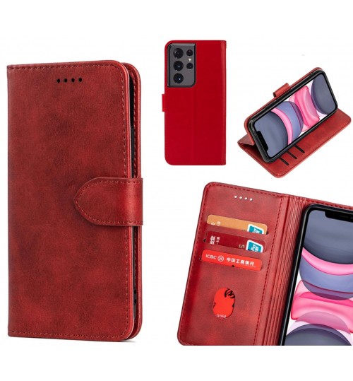Galaxy S21 Ultra Case Premium Leather ID Wallet Case