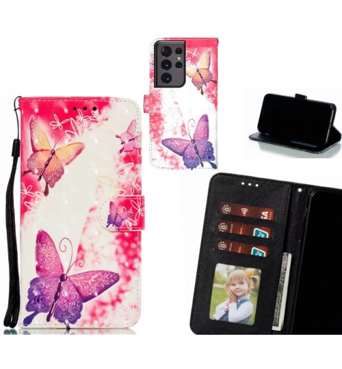 Galaxy S21 Ultra Case Leather Wallet Case 3D Pattern Printed