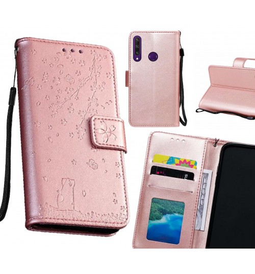 Huawei Y6P Case Embossed Wallet Leather Case