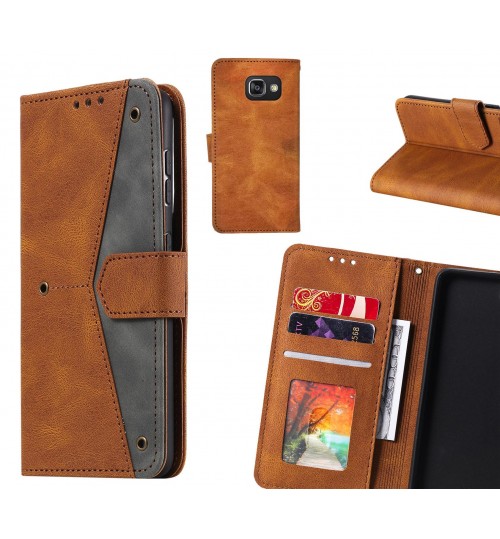 Galaxy A3 2016 Case Wallet Denim Leather Case Cover - Brown