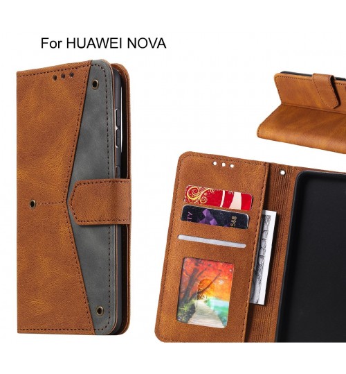 Huawei Nova Case Wallet Denim Leather Case Cover - Brown
