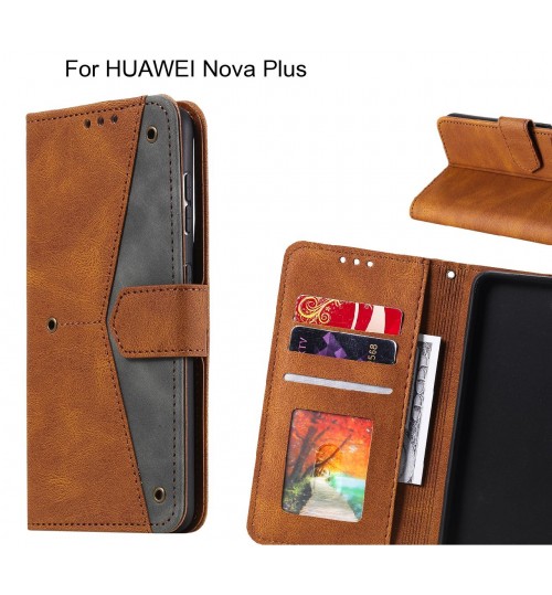 Huawei Nova Plus Case Wallet Denim Leather Case Cover - Brown