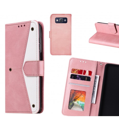 Galaxy A5 Case Wallet Denim Leather Case Cover - Pink