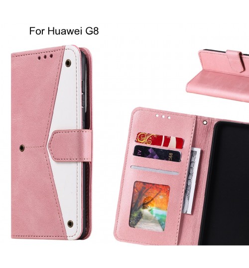 Huawei G8 Case Wallet Denim Leather Case Cover - Pink