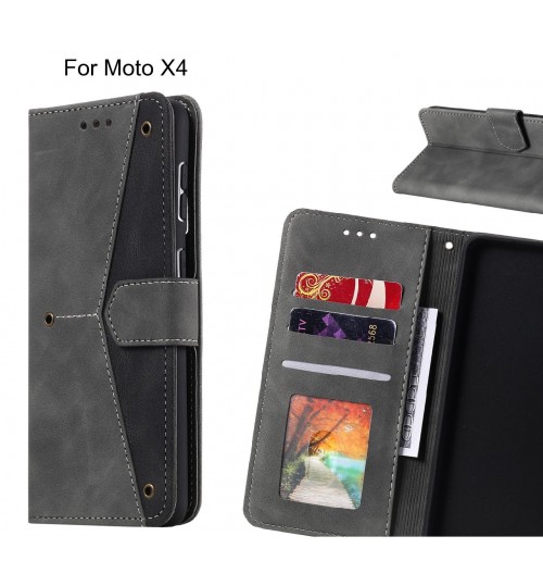 Moto X4 Case Wallet Denim Leather Case Cover
