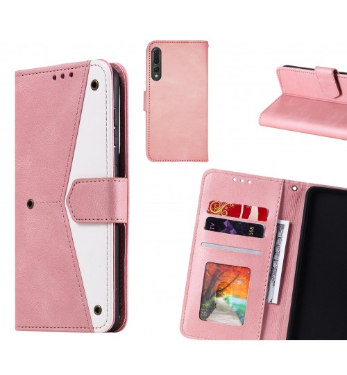 Huawei P20 Pro Case Wallet Denim Leather Case Cover - Pink