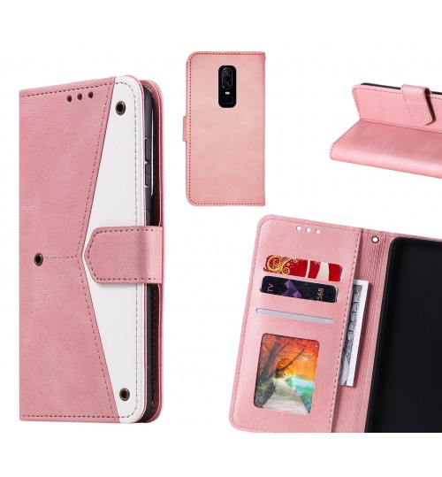 Oneplus 6 Case Wallet Denim Leather Case Cover - Pink