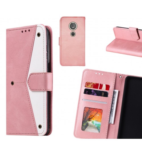 Moto E5 Case Wallet Denim Leather Case Cover - Pink