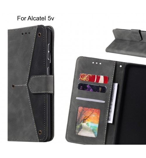 Alcatel 5v Case Wallet Denim Leather Case Cover