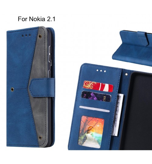 Nokia 2.1 Case Wallet Denim Leather Case Cover