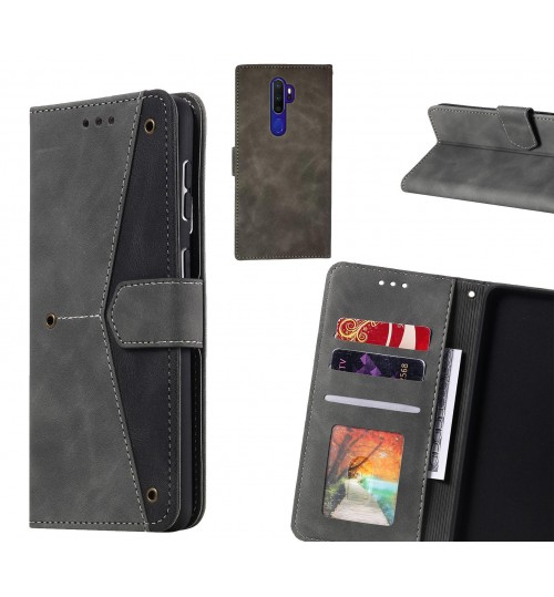 Oppo A9 2020 Case Wallet Denim Leather Case Cover - Black