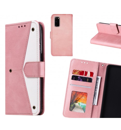 Galaxy S20 Case Wallet Denim Leather Case Cover - Pink
