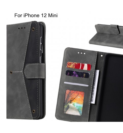 Iphone 12 Mini Case Wallet Denim Leather Case Cover - Black