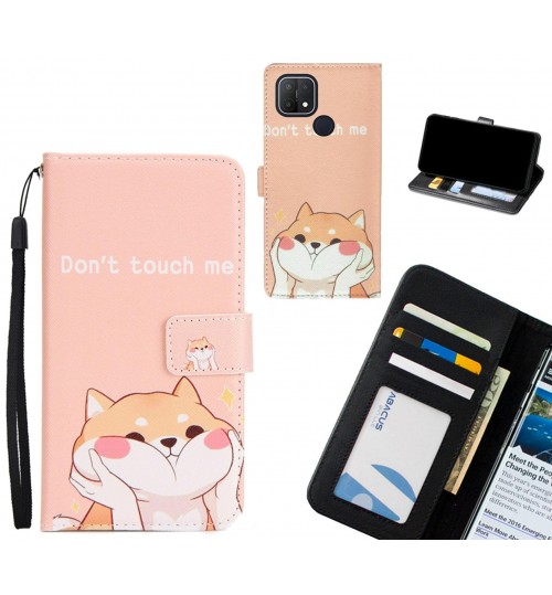 Oppo A15 case 3 card leather wallet case printed ID
