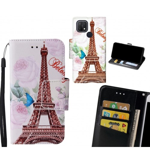 Oppo A15 Case wallet fine leather case printed