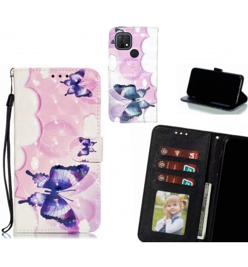 Oppo A15 Case Leather Wallet Case 3D Pattern Printed