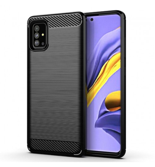 Samsung Galaxy A91 Case Carbon Fibre Shockproof Armour Case