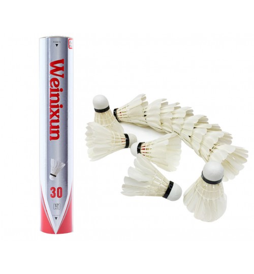 12 Pcs White Feather Badminton Sport Shuttlecocks Durable Training Ball