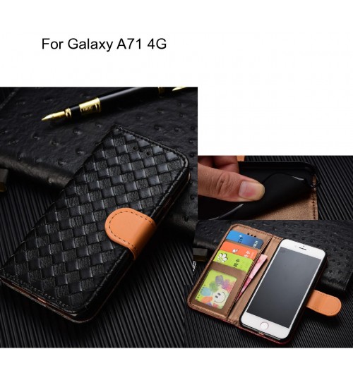 Galaxy A71 4g Case Leather Wallet Case Cover - Black