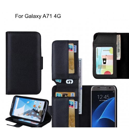 Galaxy A71 4g Case Leather Wallet Case Cover - Black