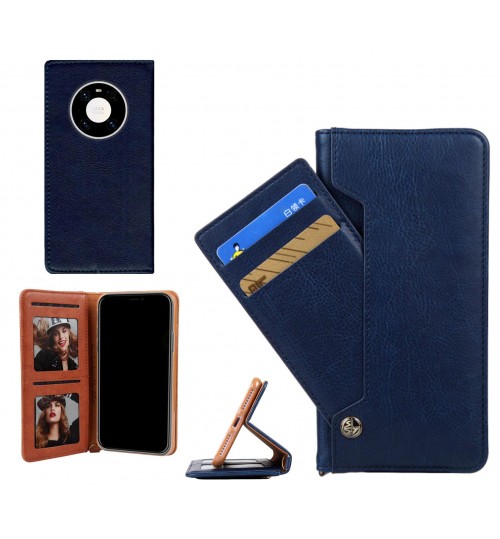 Huawei Mate 40 Pro Case Slim Leather Wallet Case 4 Cards 2 Id Magnet - Blue