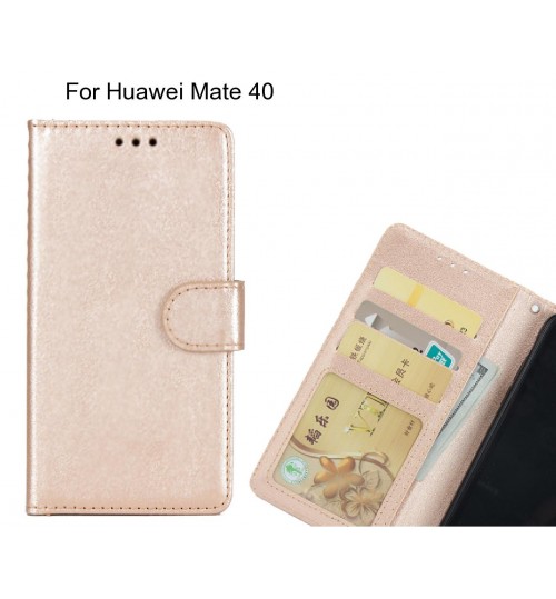 Huawei Mate 40  Case Magnetic Flip Leather Wallet Case - Gold