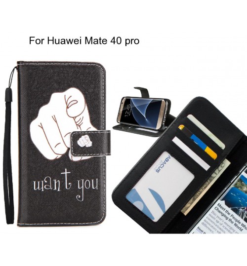 Huawei Mate 40 pro case 3 card leather wallet case printed ID