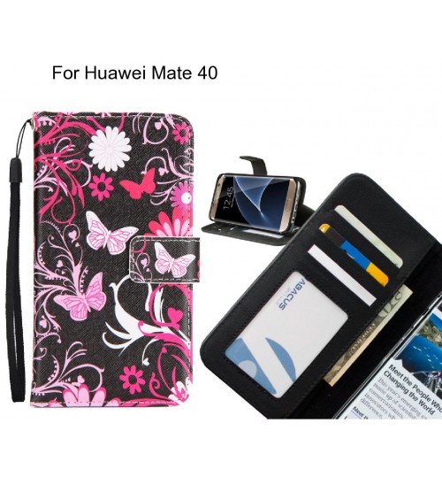 Huawei Mate 40 case 3 card leather wallet case printed ID