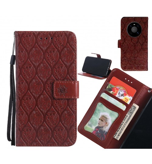 Huawei Mate 40 Case Leather Wallet Case embossed sunflower pattern