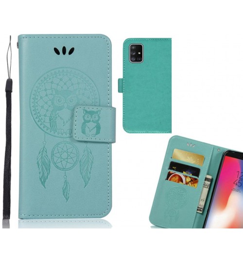 Galaxy A71 4G Case Embossed wallet case owl