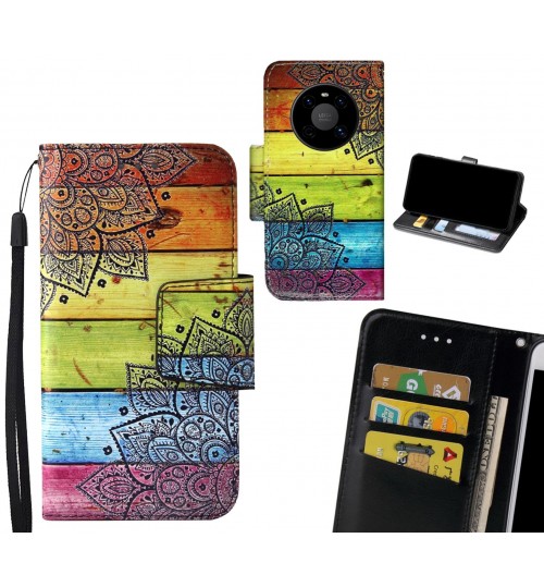 Huawei Mate 40 Case wallet fine leather case printed