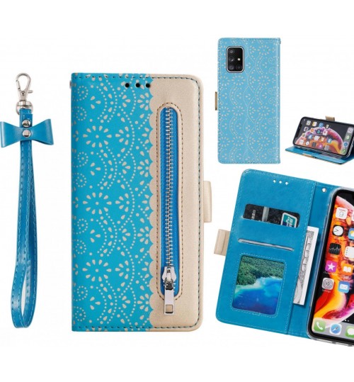Galaxy A71 4g Case Multifunctional Wallet Case - Blue