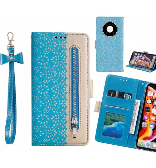 Huawei Mate 40 Pro Case Multifunctional Wallet Case - Blue