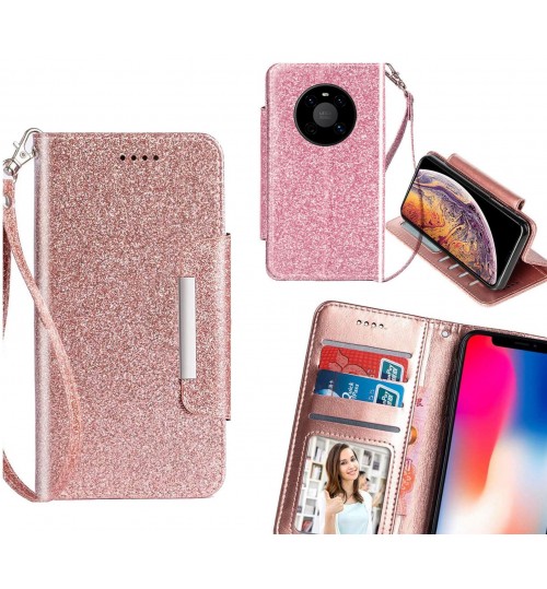 Huawei Mate 40 Case Glitter wallet Case ID wide Magnetic Closure