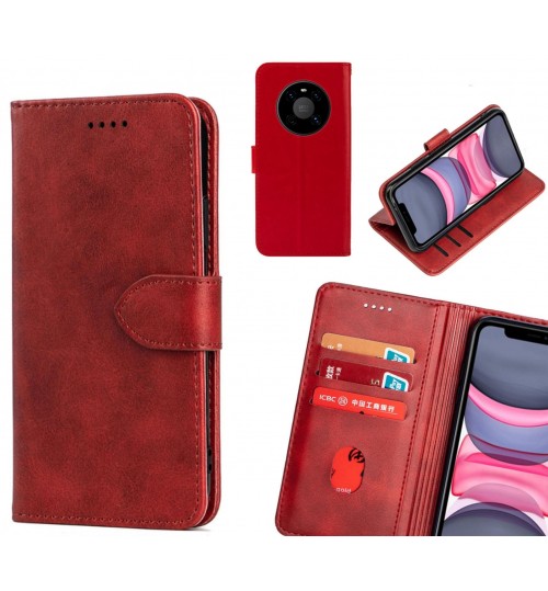 Huawei Mate 40 Case Premium Leather Id Wallet Case - Red