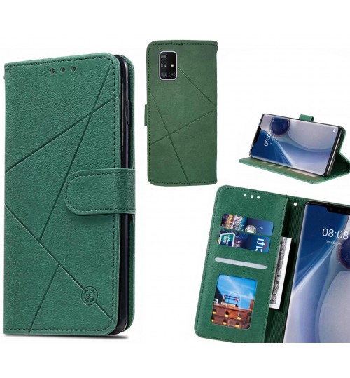 Galaxy A71 4g Case Fine Leather Wallet Case - Green