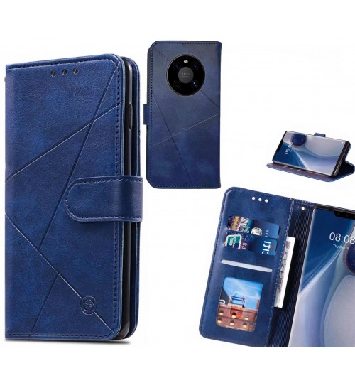 Huawei Mate 40 Case Fine Leather Wallet Case - Blue