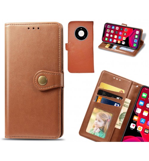 Huawei Mate 40 Pro Case Premium Leather Id Wallet Case - Brown