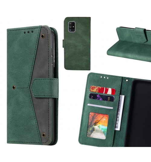 Galaxy A71 4g Case Wallet Denim Leather Case Cover - Green