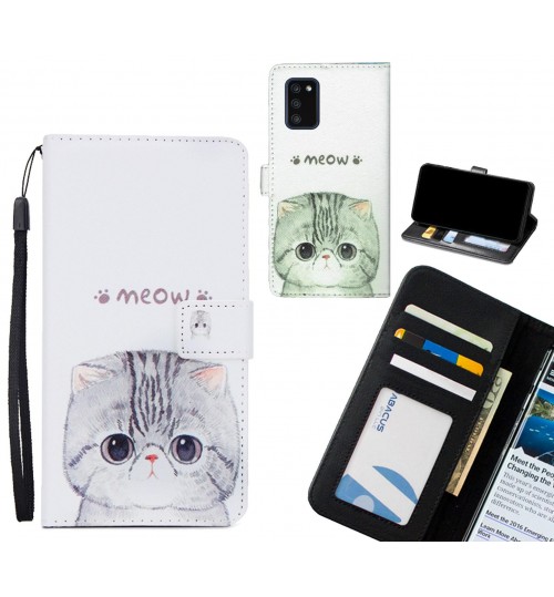 Samsung Galaxy A02S case 3 card leather wallet case printed ID