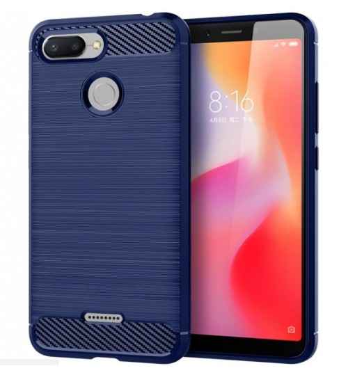 Xiaomi Redmi 6 Case Carbon Fibre Shockproof Armour Case