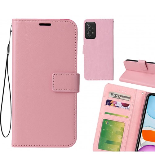 Samsung Galaxy A52 Case Fine Leather Wallet Case - Pink